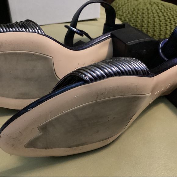 AGL navy sandals with small block heel - Picture 6 of 7